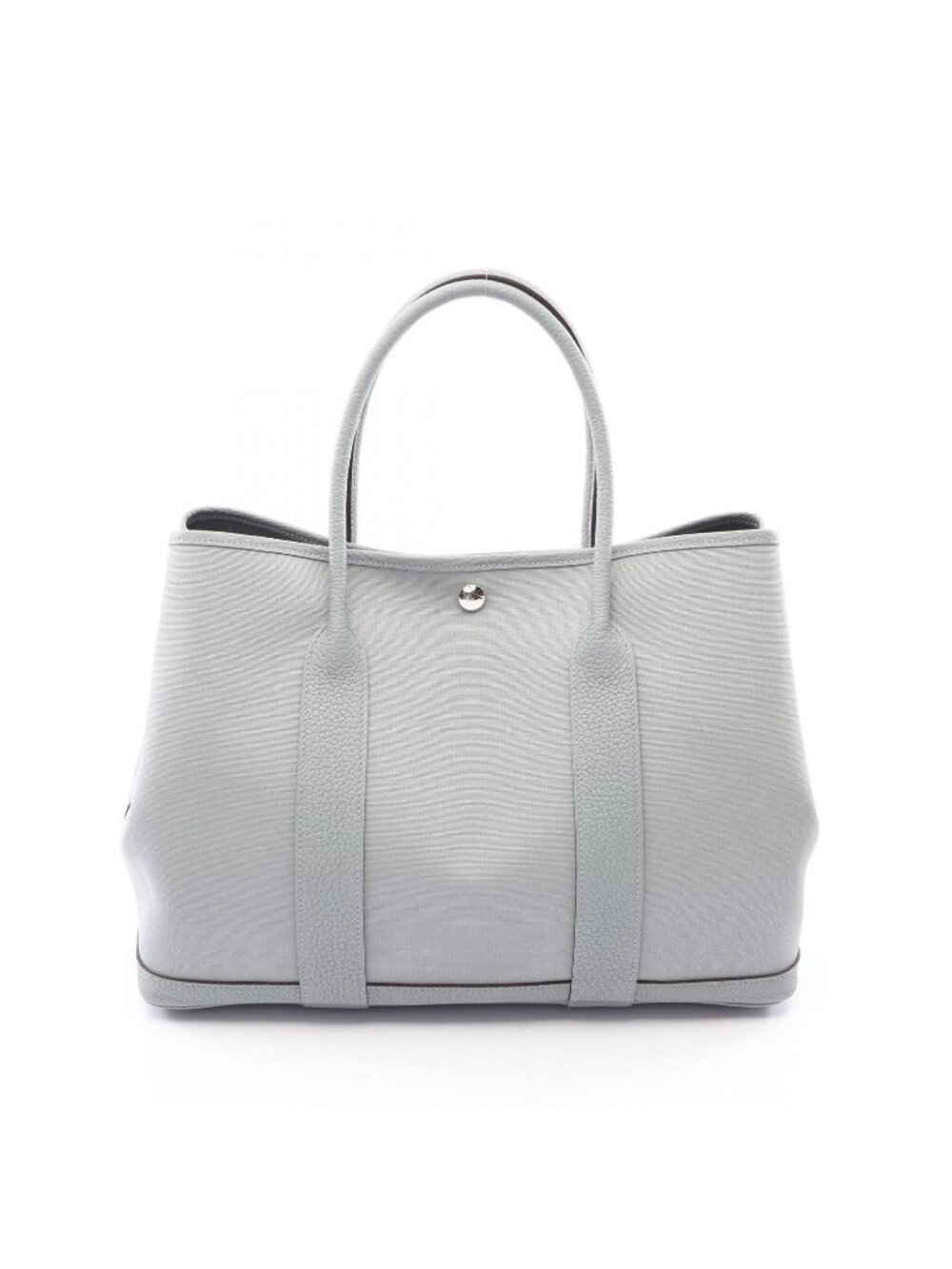 Hermes Tote Bag Garden Party PM Gray Pantin Canvas Leather
